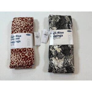Old Navy High-Rise & Cropped Plus Leggings XXL & 2X Leopard & Snake (bin LL144)